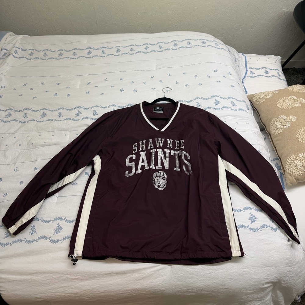 Vintage Men's Maroon Pullover windbreaker “Shawnee Saints”